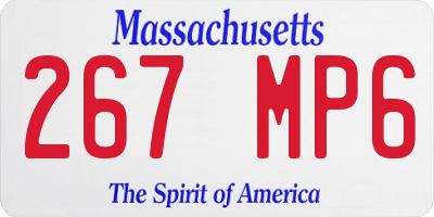 MA license plate 267MP6