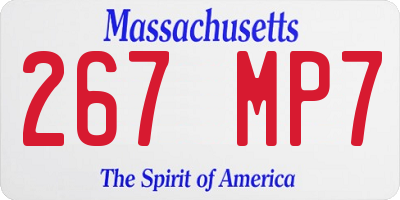 MA license plate 267MP7