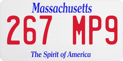 MA license plate 267MP9