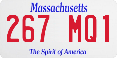 MA license plate 267MQ1