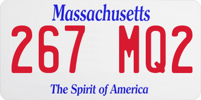 MA license plate 267MQ2