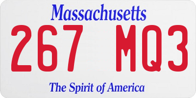 MA license plate 267MQ3