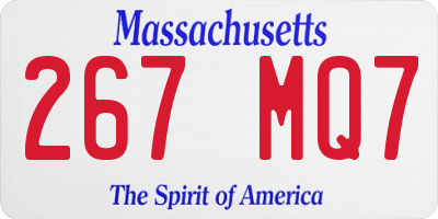 MA license plate 267MQ7