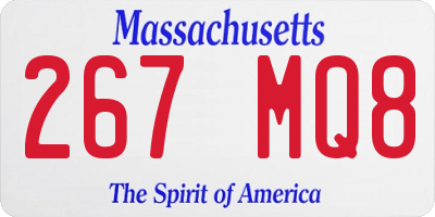 MA license plate 267MQ8