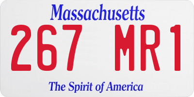 MA license plate 267MR1