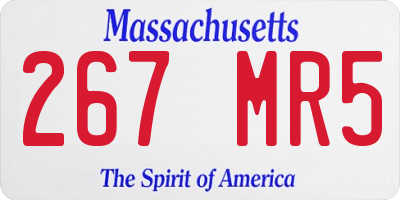MA license plate 267MR5