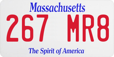 MA license plate 267MR8