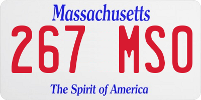 MA license plate 267MS0