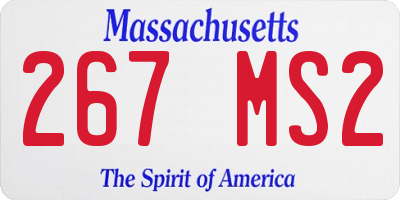 MA license plate 267MS2