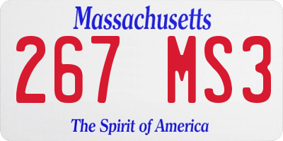 MA license plate 267MS3