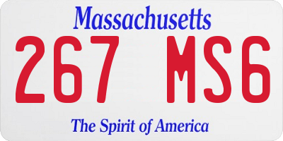 MA license plate 267MS6
