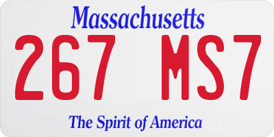 MA license plate 267MS7