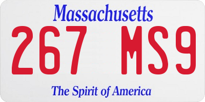 MA license plate 267MS9