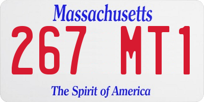 MA license plate 267MT1