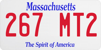 MA license plate 267MT2