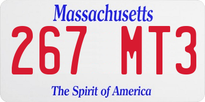 MA license plate 267MT3