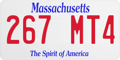 MA license plate 267MT4