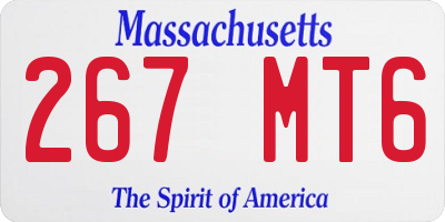 MA license plate 267MT6