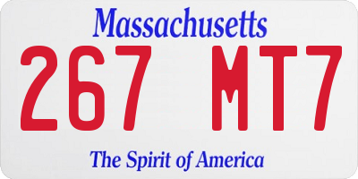 MA license plate 267MT7