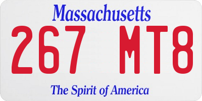 MA license plate 267MT8