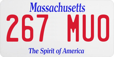 MA license plate 267MU0