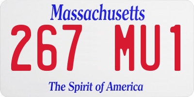 MA license plate 267MU1