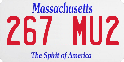 MA license plate 267MU2