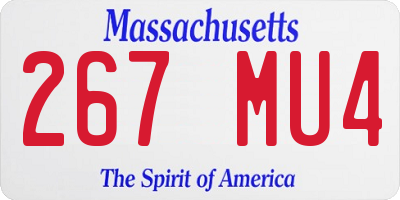 MA license plate 267MU4
