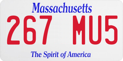 MA license plate 267MU5
