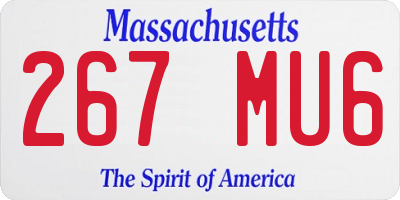 MA license plate 267MU6