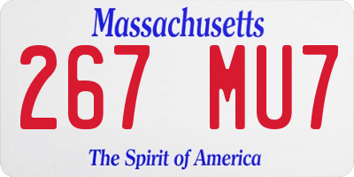 MA license plate 267MU7