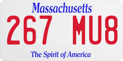 MA license plate 267MU8