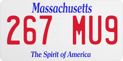 MA license plate 267MU9