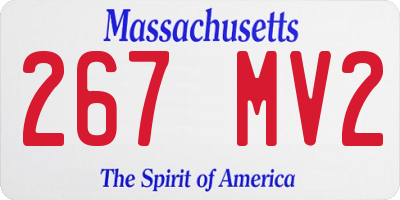 MA license plate 267MV2