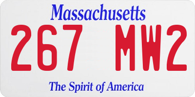MA license plate 267MW2