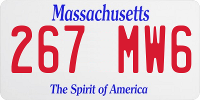MA license plate 267MW6