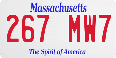 MA license plate 267MW7