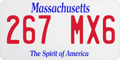 MA license plate 267MX6
