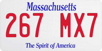 MA license plate 267MX7