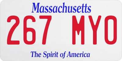 MA license plate 267MY0