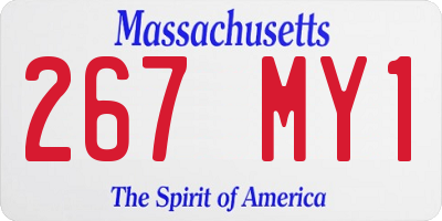 MA license plate 267MY1