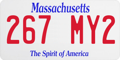 MA license plate 267MY2