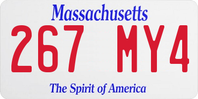 MA license plate 267MY4