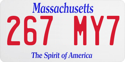 MA license plate 267MY7
