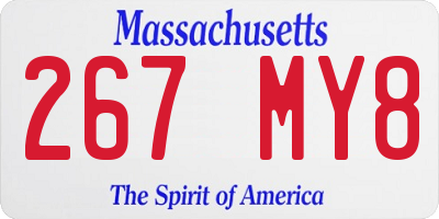 MA license plate 267MY8