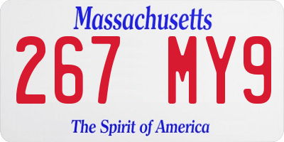 MA license plate 267MY9
