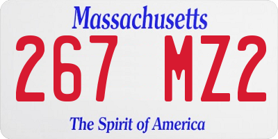 MA license plate 267MZ2