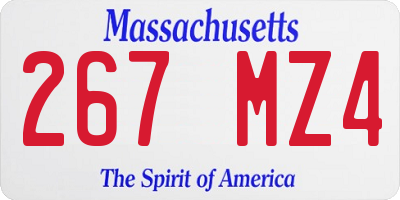 MA license plate 267MZ4