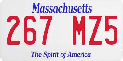 MA license plate 267MZ5