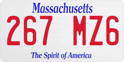 MA license plate 267MZ6